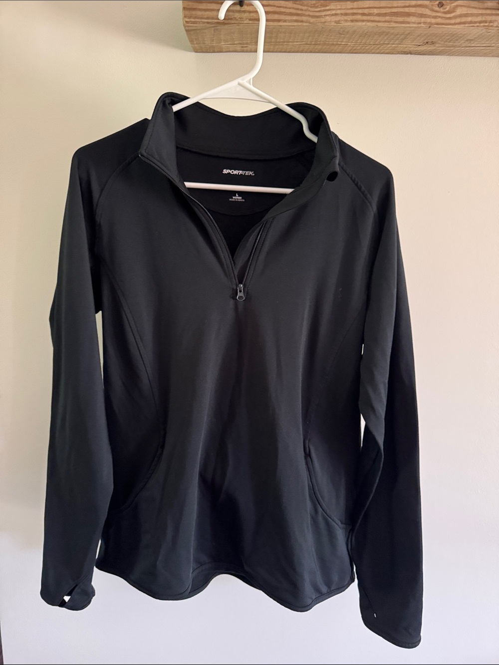 SportTek Black Quarter-Zip Pullover, Large